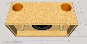 Druckkammer Bandpass für E12SPL - gezeichnet mit SketchUp